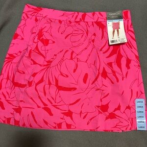 Rafaella Pink and Red Floral Skirt